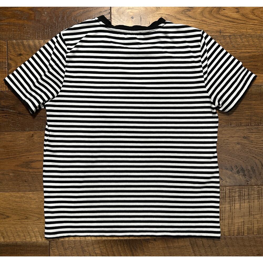 Michael Kors Black and White Striped Shirt